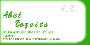 abel bozsits business card